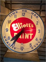 Vintage Elliott’s Paint lighted advertising clock