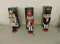 Three 13.5 inch Nutcrackers with Boxes