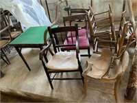 Wood Chairs & Folding Table