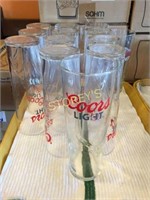 12 Coors Light Beer Glasses