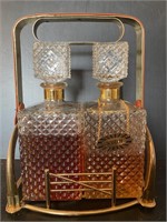 Vintage tantalus liquor decanter holder
