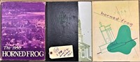 3 TCU horned frog yearbooks 1950s SW Conference