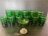 Forest green glass tumblers