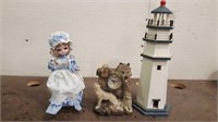 Light House, Wolf Clock & Doll