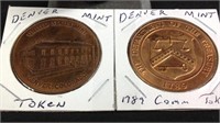 2 Denver mint 1789 commemorative token