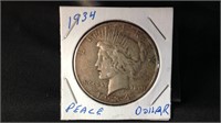 1934 Peace  silver dollar
