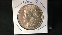 1882 O Morgan silver dollar