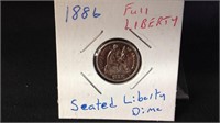 1886 Full Liberty seated dime