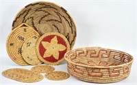 ASSORTED NATIVE AMERICAN COILED BASKETS
