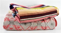 TWO NATIVE AMERICAN WESTERN STYLE BLANKETS