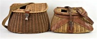 TWO ANTIQUE WICKER FISHING CREELS