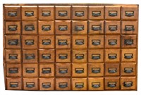 ANTIQUE GENERAL STORE 48-DRAWER HERB CABINET