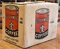 ANTIQUE GOLDEN WEST COFFEE SHIPPING BOX
