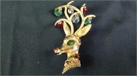 1960's MYLU reindeer pin/brooch