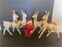 Vintage Christmas reindeer  lot