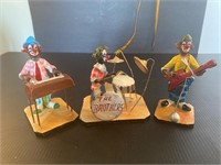 Vintage 3 piece  Metal Clown Figurines