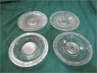 4 Canadian depression plates - clear - 6"