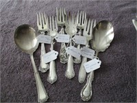8 various serving forks & spoons
