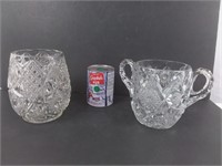Vase et coupe en verre