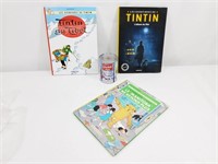 3 albums bandes dessinées tel  Tintin au Tibet