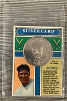 1992 Silver Card Lou Gehrig Silver Round Card
