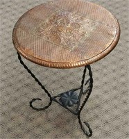 Wrought Iron Table Stand with Copper Top