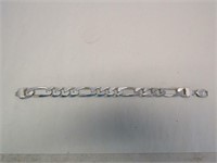 9 In Silver .925 Figaro Bracelet 1.93oz Silver
