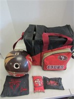 SF 49ers Collectable Bowling Ball and Bag