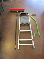 Quickie Push Broom & Step Ladder & Aerator