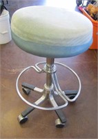 Rolling Shop Stool with Metal Base