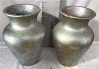 Pair of Clay Pots Painted Drainage Hole