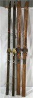Two Pair Antique Wood Skis