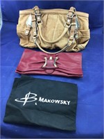 Barely Used B Makowsky Leather Purse & Clutch