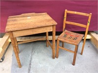Vintage Child’s School Desk and Chair