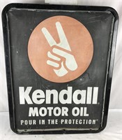 Vintage Kendall Motor Oil Metal Sign Double Sided