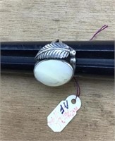 Unmarked Sterling and Mother of Pearl Ring