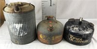Gas Cans - One 5 Gallon Two 2 1/2 Gallon