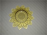 yellow flower glass plate