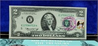 1976 $2 Secretary of the Treasury Portmarked &