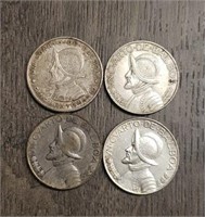 (4) Silver Panama Balboa Coins