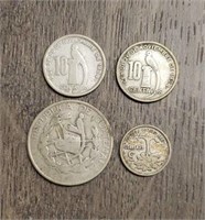 (4) Guatemala Silver Coins