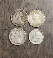 (4) Silver Hong Kong Coins