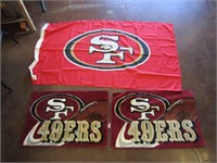 SF 49ers Flag & 2 Floor Mats