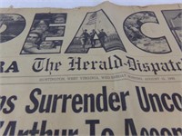 1945, Japanese Surrender, Newspaper, Aug 1945