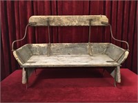 Antique Farm Wagon Wood Bench Seat