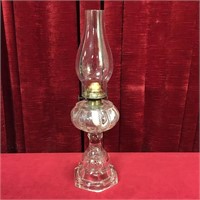 1890s National Glass Fishscale Cable 17" Oil Lamp
