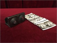 Keystone Folding Pocket Stereoscope w/ 41 Cards