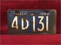 1948 Ontario License Plate