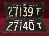 1950 Consecutive Ontario License Plates