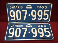 1965 Ontario License Plate Set